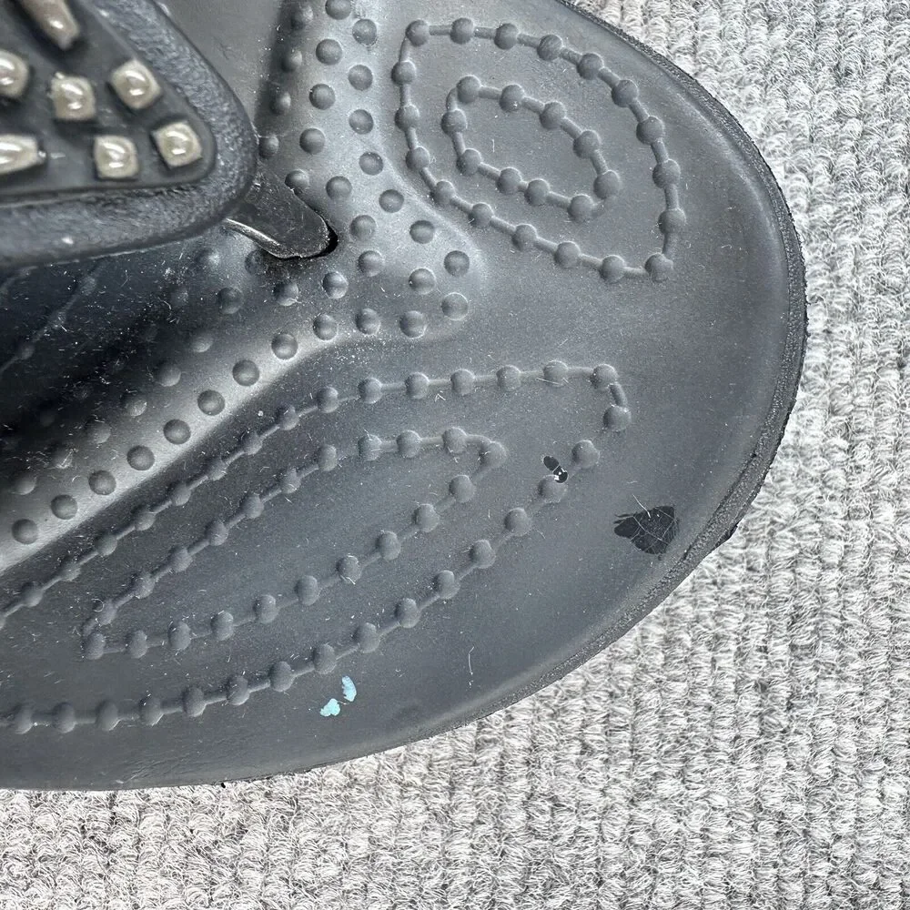 Crocs Women's Black Monterey Diamante Wedge Flip Flop Thong Sandals Size 10